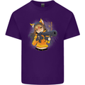 Anime Gun Girl Mens Cotton T-Shirt Tee Top Purple
