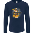 Anime Gun Girl Mens Long Sleeve T-Shirt Navy Blue