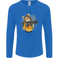 Anime Gun Girl Mens Long Sleeve T-Shirt Royal Blue