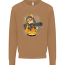 Anime Gun Girl Mens Sweatshirt Jumper Caramel Latte