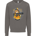Anime Gun Girl Mens Sweatshirt Jumper Charcoal