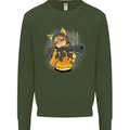 Anime Gun Girl Mens Sweatshirt Jumper Forest Green