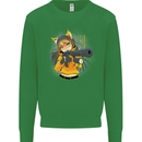 Anime Gun Girl Mens Sweatshirt Jumper Irish Green