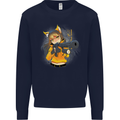 Anime Gun Girl Mens Sweatshirt Jumper Navy Blue