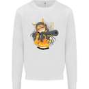 Anime Gun Girl Mens Sweatshirt Jumper White