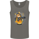 Anime Gun Girl Mens Vest Tank Top Charcoal
