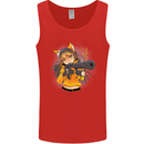 Anime Gun Girl Mens Vest Tank Top Red