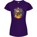 Anime Gun Girl Womens Petite Cut T-Shirt Purple