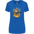 Anime Gun Girl Womens Wider Cut T-Shirt Royal Blue
