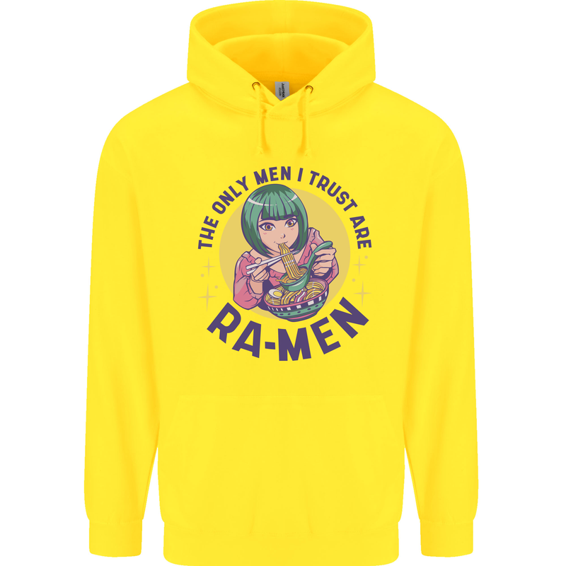 Anime Ra Men Mens 80% Cotton Hoodie Yellow