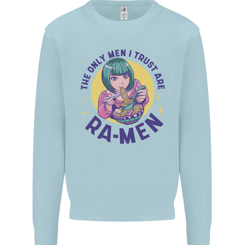 Anime Ra Men Mens Sweatshirt Jumper Light Blue