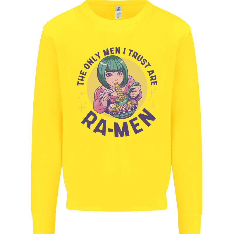 Anime Ra Men Mens Sweatshirt Jumper Yellow