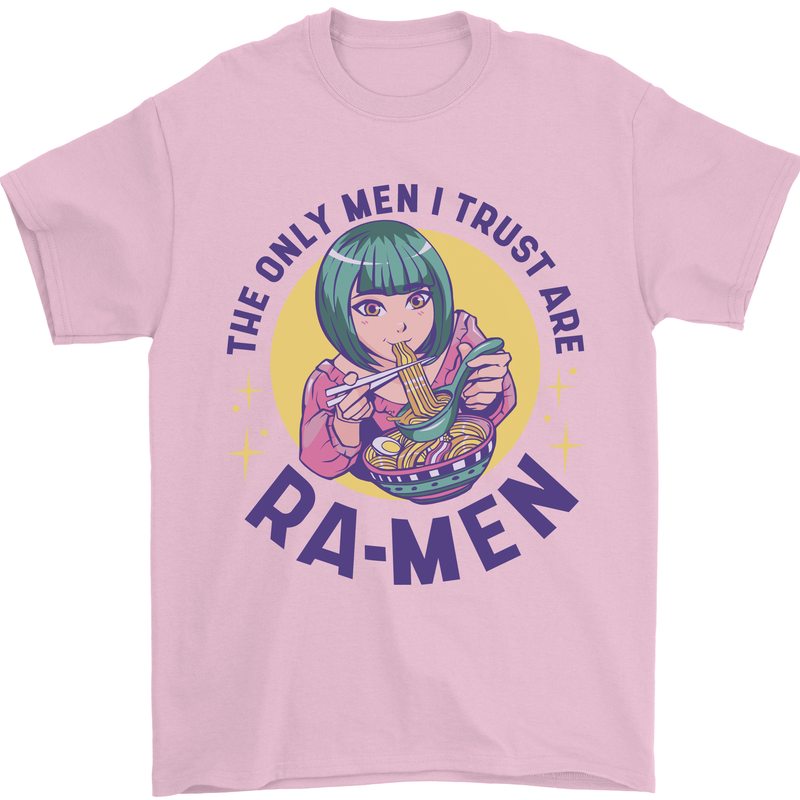 Anime Ra Men Mens T-Shirt 100% Cotton Light Pink