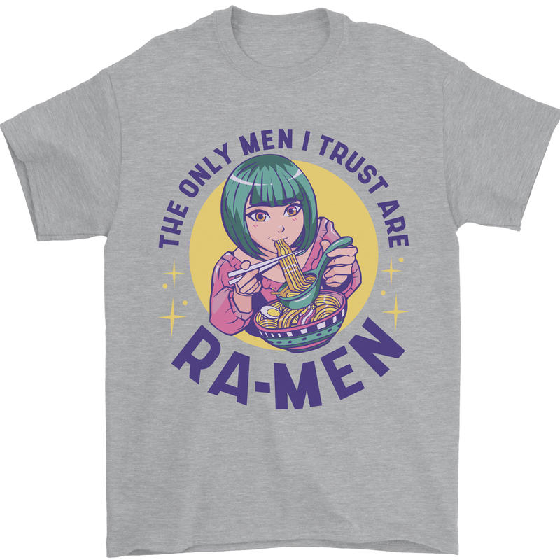 Anime Ra Men Mens T-Shirt 100% Cotton Sports Grey