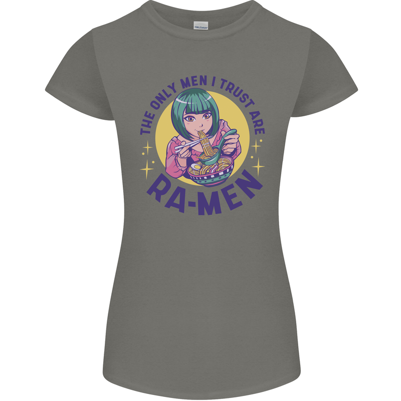 Anime Ra Men Womens Petite Cut T-Shirt Charcoal