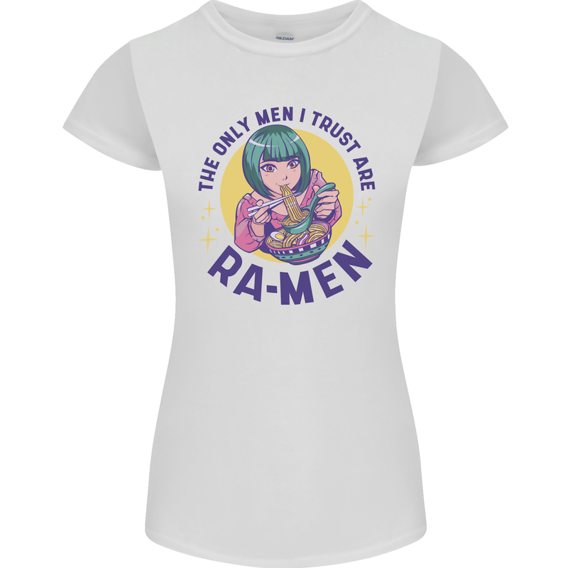 Anime Ra Men Womens Petite Cut T-Shirt White