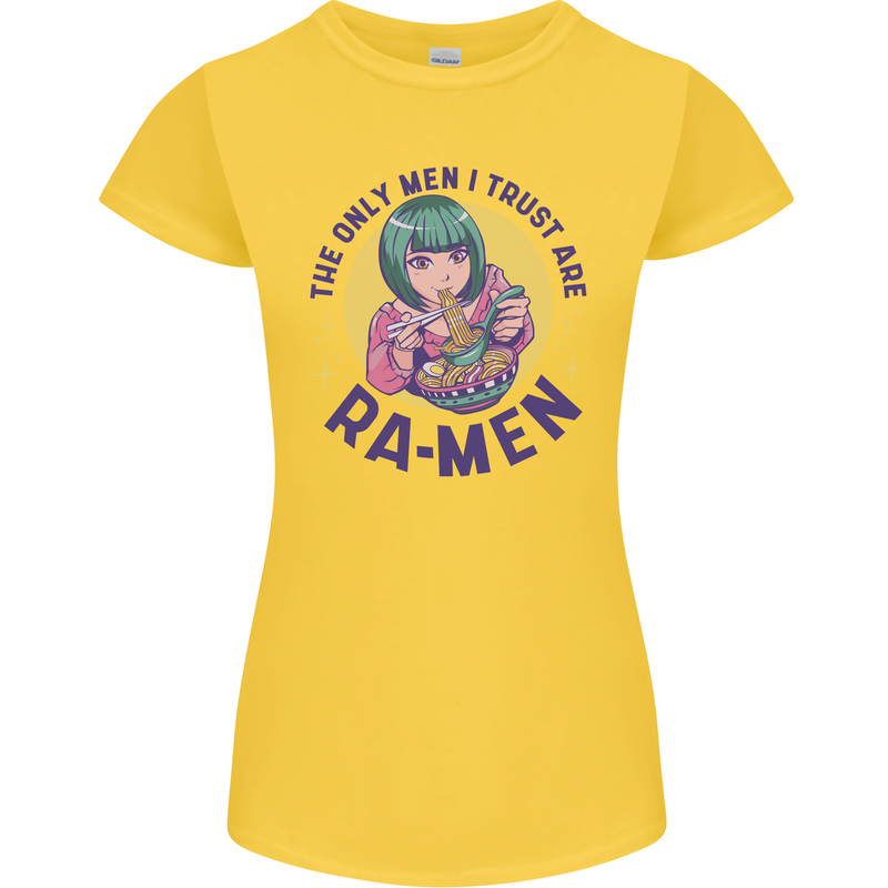 Anime Ra Men Womens Petite Cut T-Shirt Yellow