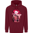 Anime Samurai Woman With Sword Childrens Kids Hoodie Maroon