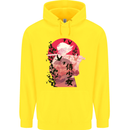 Anime Samurai Woman With Sword Childrens Kids Hoodie Yellow