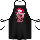 Anime Samurai Woman With Sword Cotton Apron 100% Organic Black