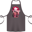 Anime Samurai Woman With Sword Cotton Apron 100% Organic Dark Grey