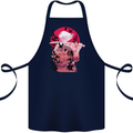 Anime Samurai Woman With Sword Cotton Apron 100% Organic Navy Blue