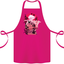 Anime Samurai Woman With Sword Cotton Apron 100% Organic Pink