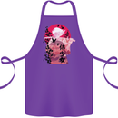 Anime Samurai Woman With Sword Cotton Apron 100% Organic Purple