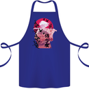 Anime Samurai Woman With Sword Cotton Apron 100% Organic Royal Blue
