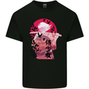 Anime Samurai Woman With Sword Kids T-Shirt Childrens Black