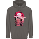 Anime Samurai Woman With Sword Mens 80% Cotton Hoodie Charcoal