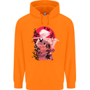 Anime Samurai Woman With Sword Mens 80% Cotton Hoodie Orange