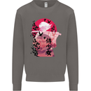 Anime Samurai Woman With Sword Mens Sweatshirt Jumper Charcoal