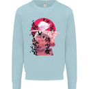 Anime Samurai Woman With Sword Mens Sweatshirt Jumper Light Blue