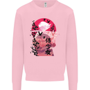 Anime Samurai Woman With Sword Mens Sweatshirt Jumper Light Pink