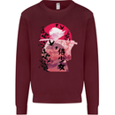 Anime Samurai Woman With Sword Mens Sweatshirt Jumper Maroon