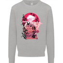 Anime Samurai Woman With Sword Mens Sweatshirt Jumper Sports Grey