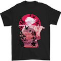 Anime Samurai Woman With Sword Mens T-Shirt Cotton Gildan Black