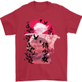 Anime Samurai Woman With Sword Mens T-Shirt Cotton Gildan Red