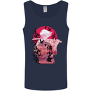 Anime Samurai Woman With Sword Mens Vest Tank Top Navy Blue