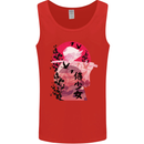 Anime Samurai Woman With Sword Mens Vest Tank Top Red