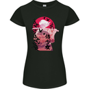 Anime Samurai Woman With Sword Womens Petite Cut T-Shirt Black