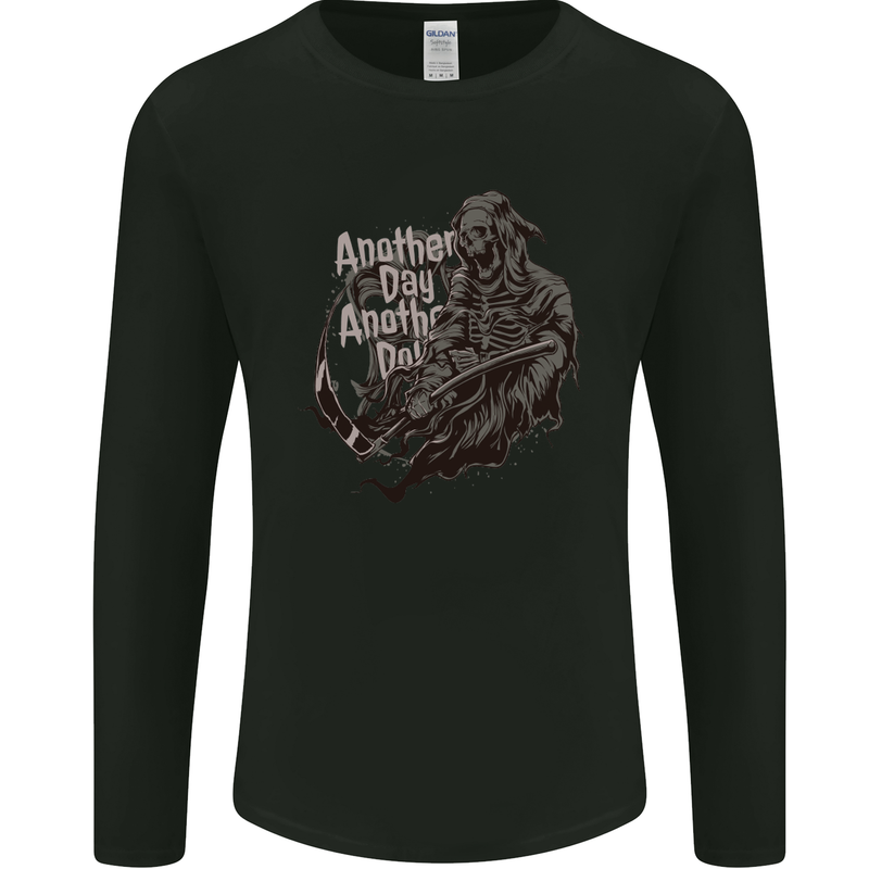 Another Day Another Dollar Grim Reaper Mens Long Sleeve T-Shirt Black