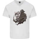 Another Day Another Dollar Grim Reaper Mens V-Neck Cotton T-Shirt White