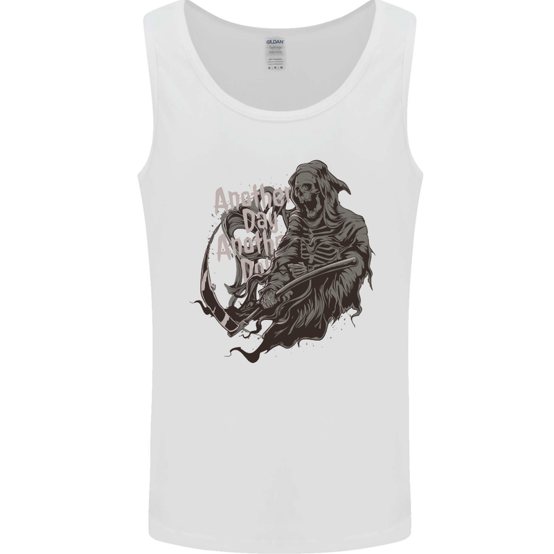 Another Day Another Dollar Grim Reaper Mens Vest Tank Top White