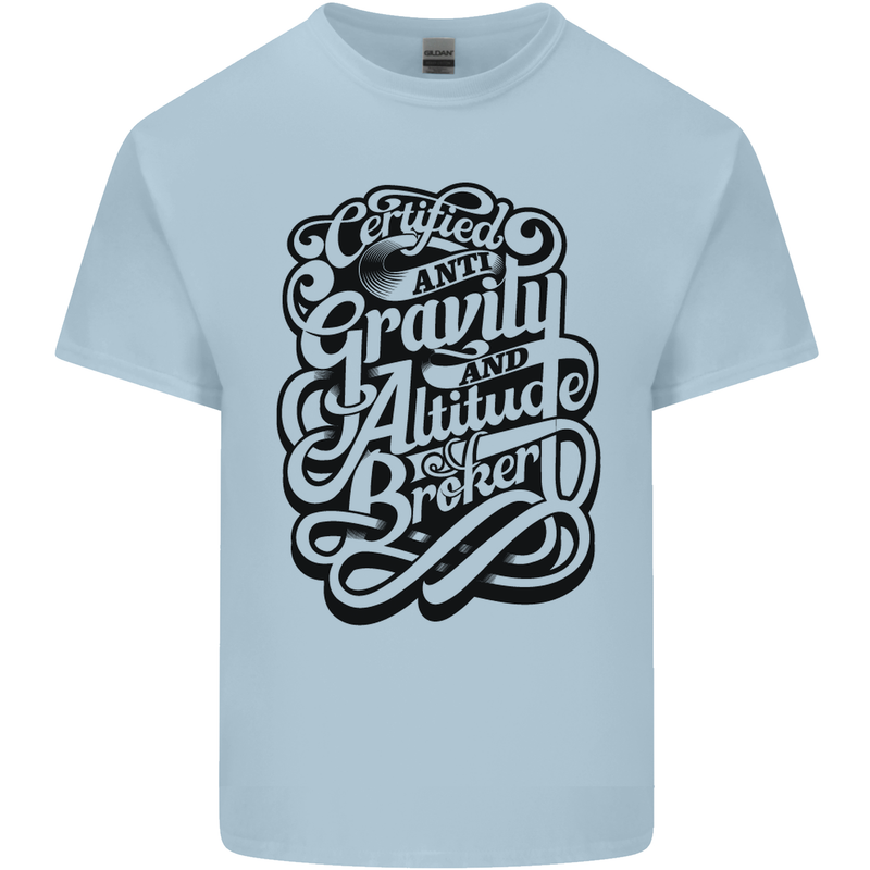 Anti-Gravity Pilot Hang Gliding Paragliding Mens Cotton T-Shirt Tee Top Light Blue