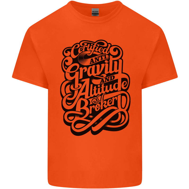 Anti-Gravity Pilot Hang Gliding Paragliding Mens Cotton T-Shirt Tee Top Orange