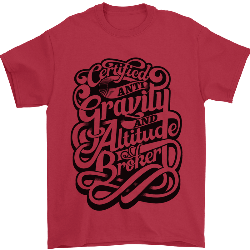 Anti-Gravity Pilot Hang Gliding Paragliding Mens T-Shirt Cotton Gildan Red