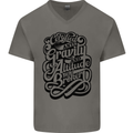 Anti-Gravity Pilot Hang Gliding Paragliding Mens V-Neck Cotton T-Shirt Charcoal