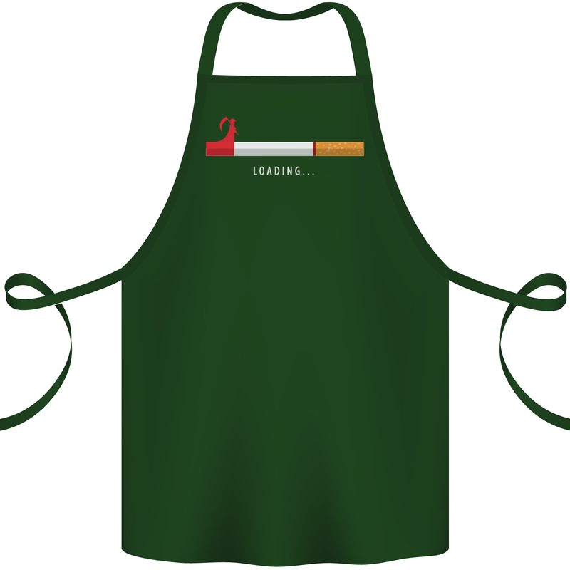 Anti Smoking Grim Reaper Smoker Give UP Cotton Apron 100% Organic Forest Green